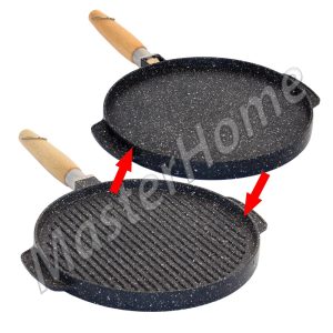 Bistecchiera Piastra Tonda Doppia Cottura LIscia e Grigliata